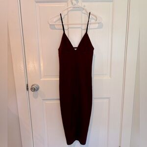 Alexander Wang Burgundy V Neck Dress